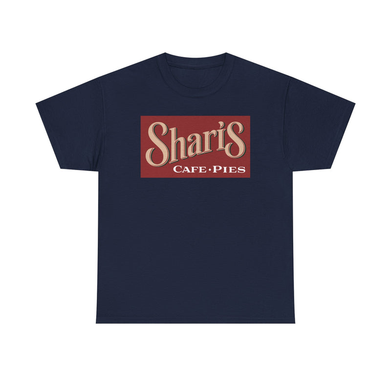 Load image into Gallery viewer, Sharis Cafe Pies T-Shirt - Restaurant Industry Defunct Logo Tee