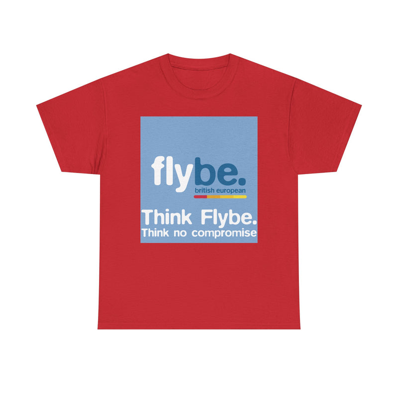 Load image into Gallery viewer, Flybe British European Think No Compromise Regional Airline Logo T-shirt