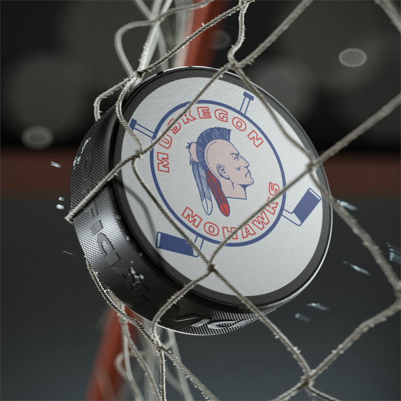 Load image into Gallery viewer, Muskegon Mohawks Logo Nostalgic Hockey Puck