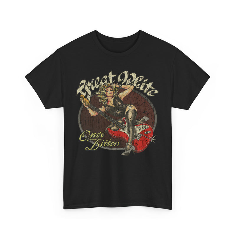 Load image into Gallery viewer, Once Bitten 1987 Great White Music Album T-shirt