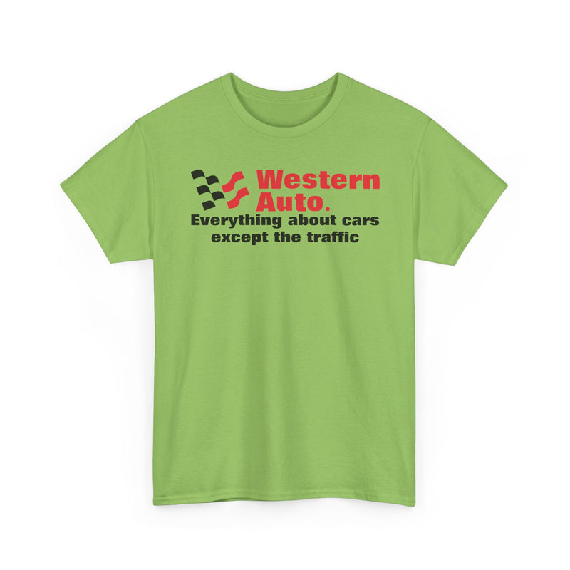 Load image into Gallery viewer, Western Auto Everything About Cars Except the Traffic Checkered Flag T-shirt