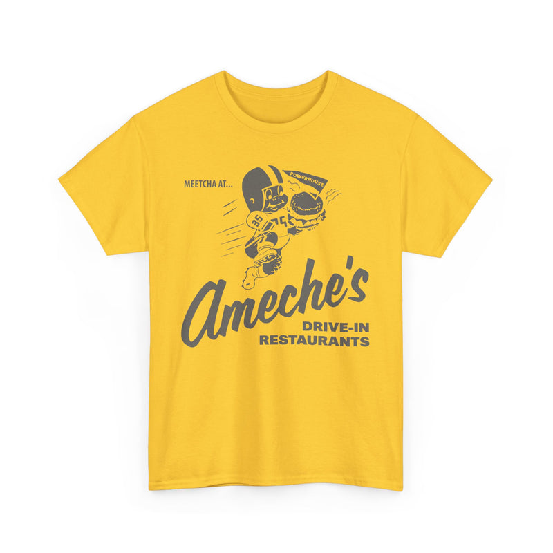 Load image into Gallery viewer, Meetcha at Ameches Drive In Restaurants Defunct Logo T-shirt