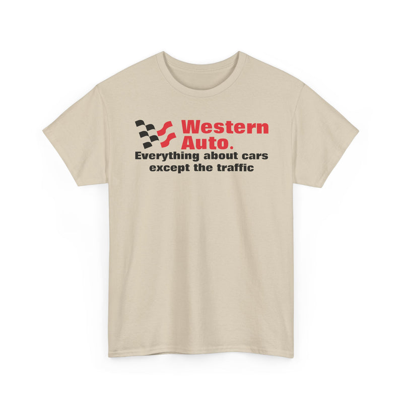 Load image into Gallery viewer, Western Auto Everything About Cars Except the Traffic Checkered Flag T-shirt