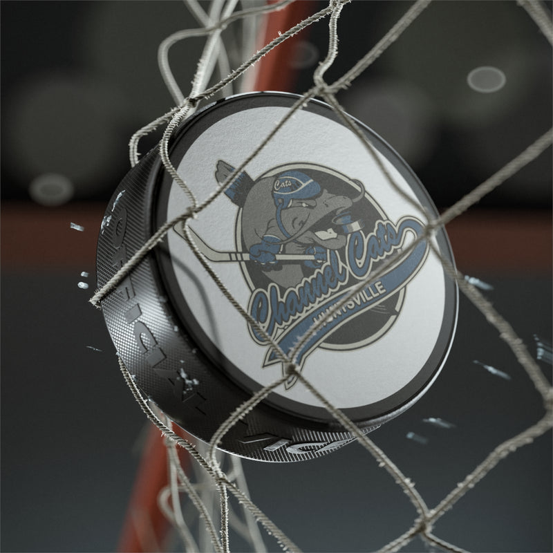 Load image into Gallery viewer, Huntsville Channel Cats Nostalgic Logo Hockey Puck