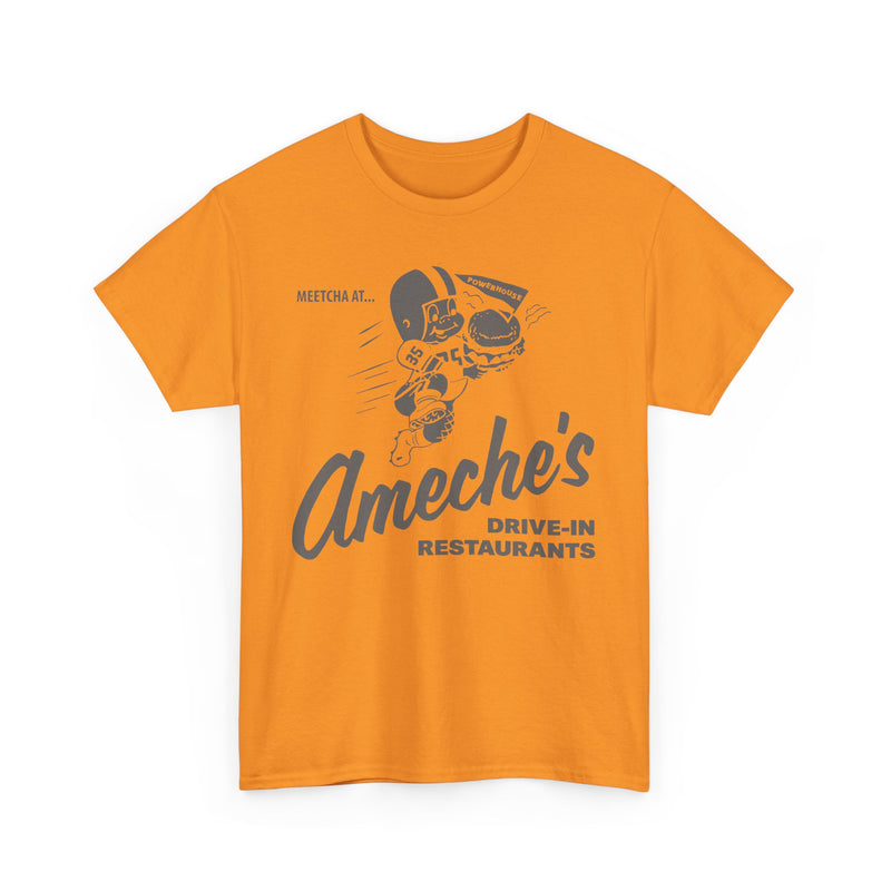 Load image into Gallery viewer, Meetcha at Ameches Drive In Restaurants Defunct Logo T-shirt