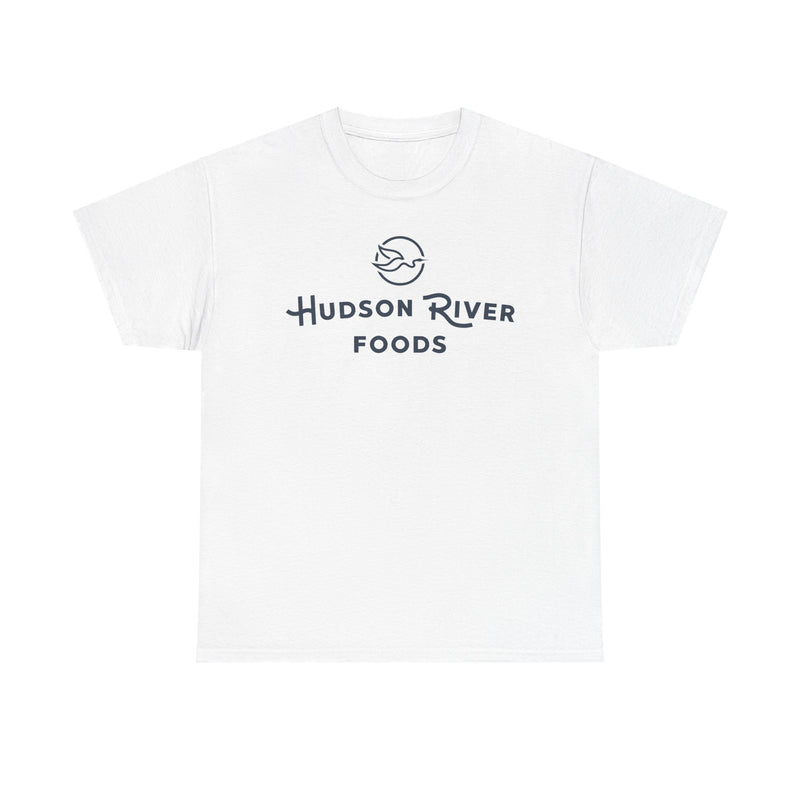 Load image into Gallery viewer, Hudson River Foods T-Shirt Defunct Food Company Bankrupt Logo Tee