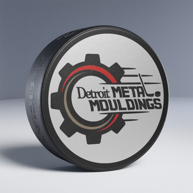 Load image into Gallery viewer, Detroit Metal Mouldings Nostalgic Logo Hockey Puck