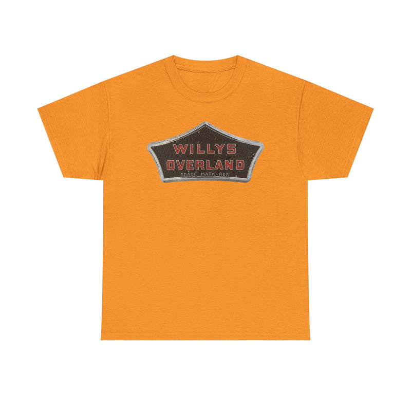 Load image into Gallery viewer, Willys Overland Trade Mark Reg Vintage Automobile Logo Collectible T-shirt