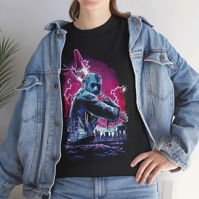 Load image into Gallery viewer, Friday the 13th Movie Jason Voorhies Guitar T-shirt