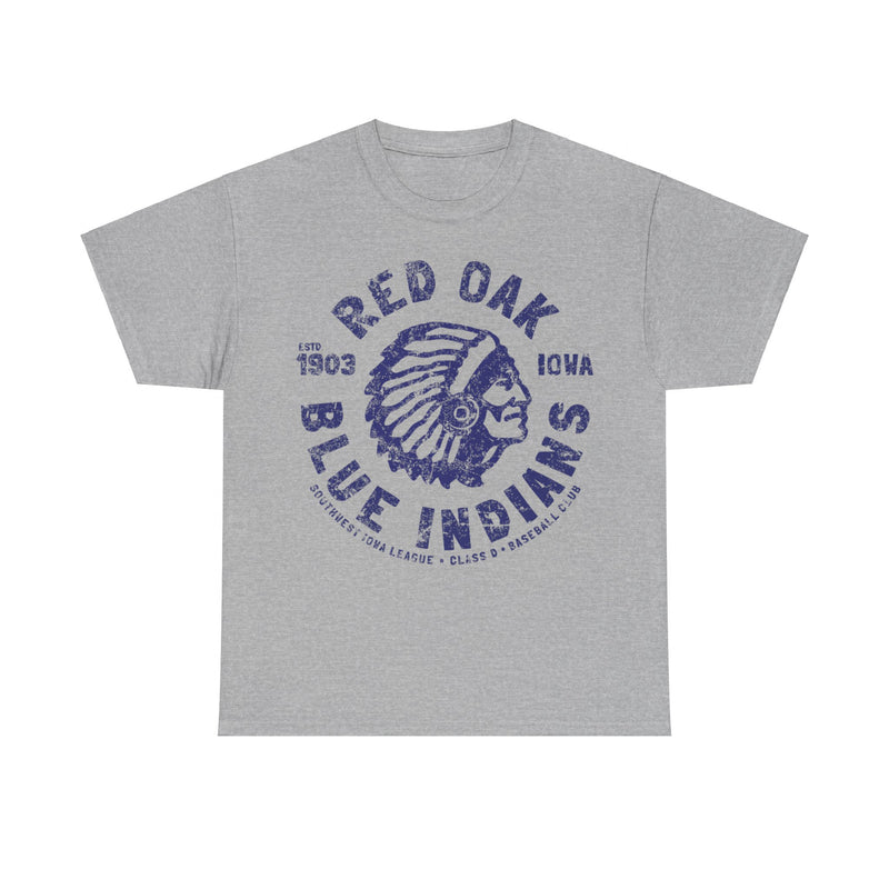 Load image into Gallery viewer, Red Oak Blue Indians Est 1903 Iowa Baseball T-shirt