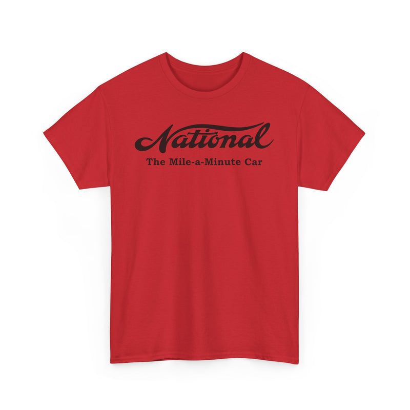 Load image into Gallery viewer, National The Mile-a-Minute Car Vintage Script Logo T-shirt
