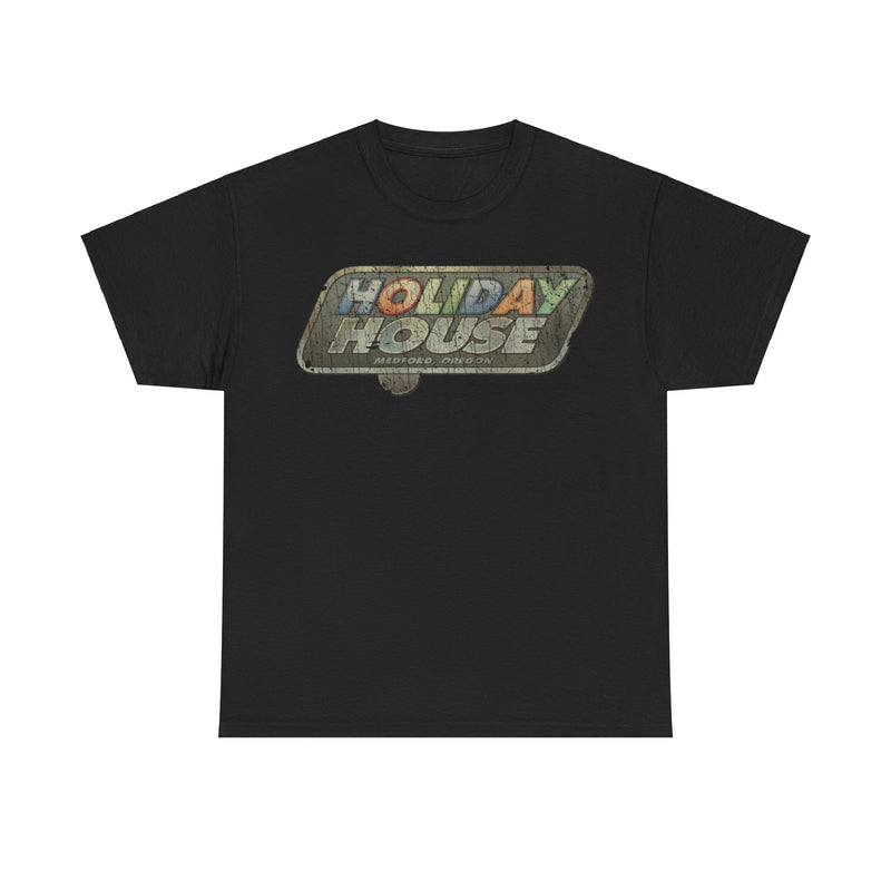 Load image into Gallery viewer, Holiday House Travel Trailers 1960 Distressed Print T-shirt