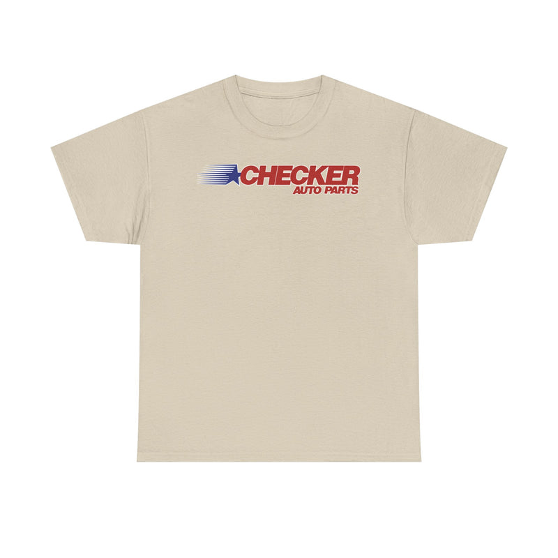Load image into Gallery viewer, Checker Auto Parts Blue Star Red Logo Vintage T-Shirt
