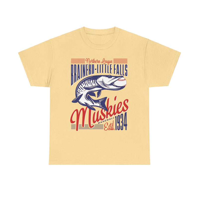 Load image into Gallery viewer, Brainerd Little Falls Muskies Est 1934 Minnesota Baseball T-shirt