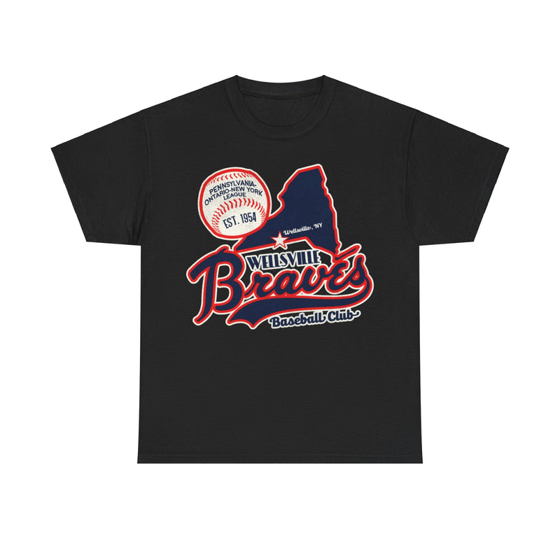 Load image into Gallery viewer, Wellsville Braves Nostalgic Retro Baseball Team T-shirt