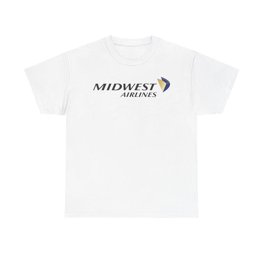 Midwest Airlines Classic Black Yellow Logo Aviation History Collectible T-shirt