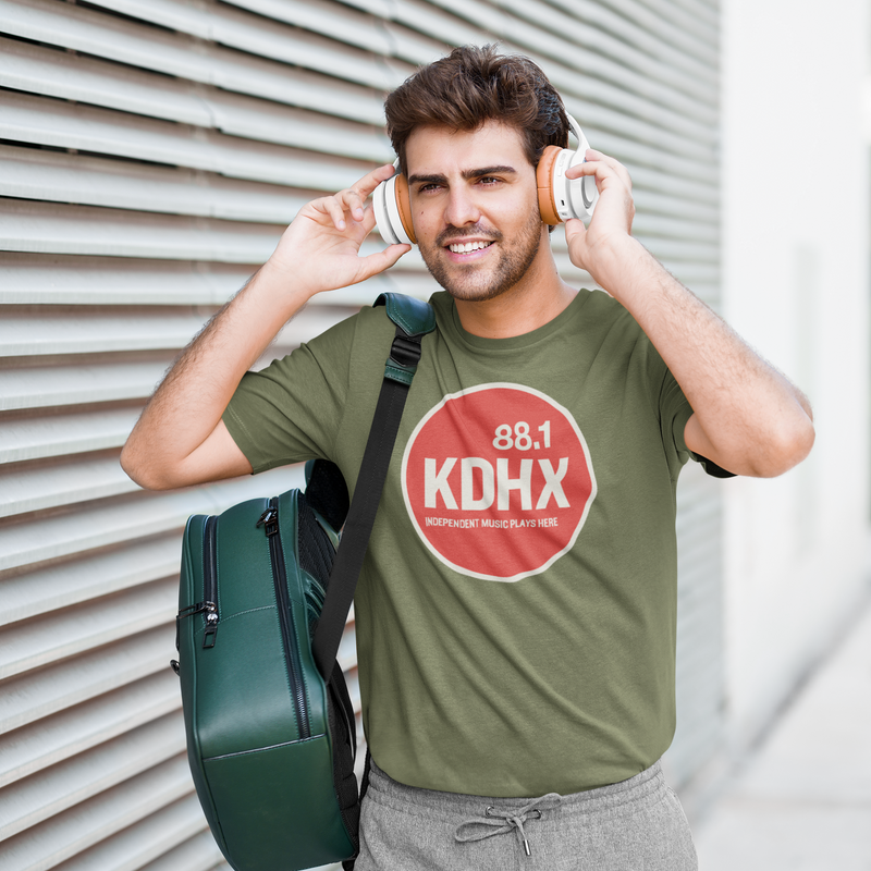 Load image into Gallery viewer, KDHX 88.1 FM T-Shirt - Radio Broadcasting Industry Station Logo Tee