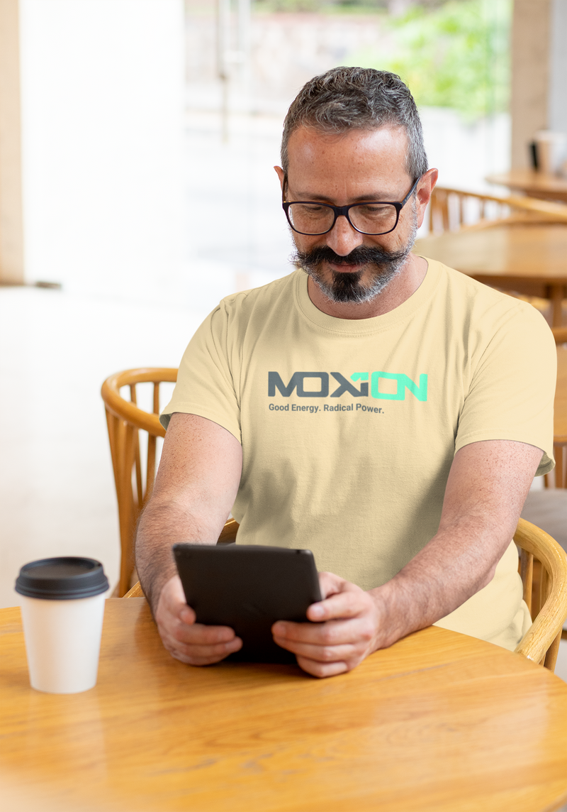 Load image into Gallery viewer, Moxion Power T-Shirt Defunct Energy Company Bankrupt Logo Tee