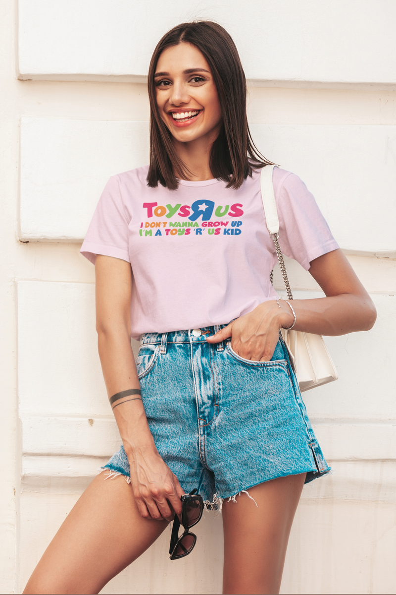 Load image into Gallery viewer, Toys R Us I Don't Wanna Grow Up Colorful Star Logo Toy Store T-shirt