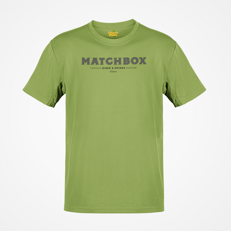 Load image into Gallery viewer, Matchbox Diner Drinks T-Shirt Defunct Restaurant Bankrupt Logo Tee