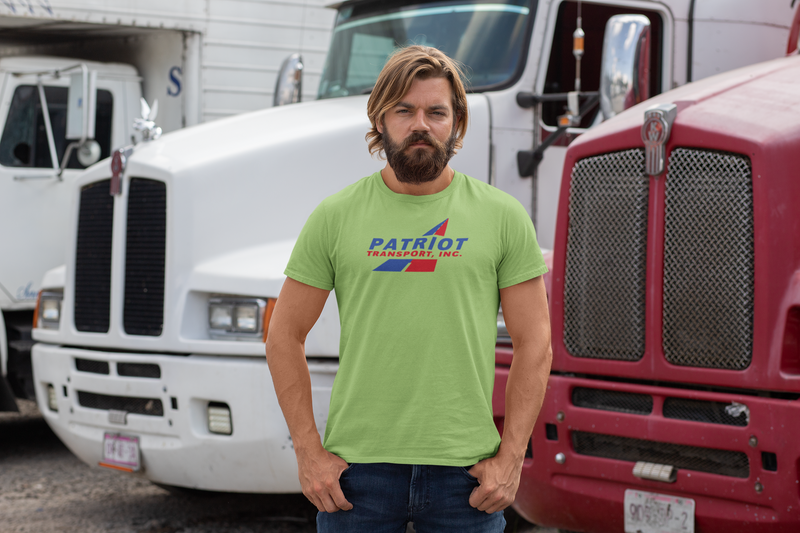 Load image into Gallery viewer, Patriot Transport Inc T-Shirt Defunct Trucking Company Bankrupt Logo Tee