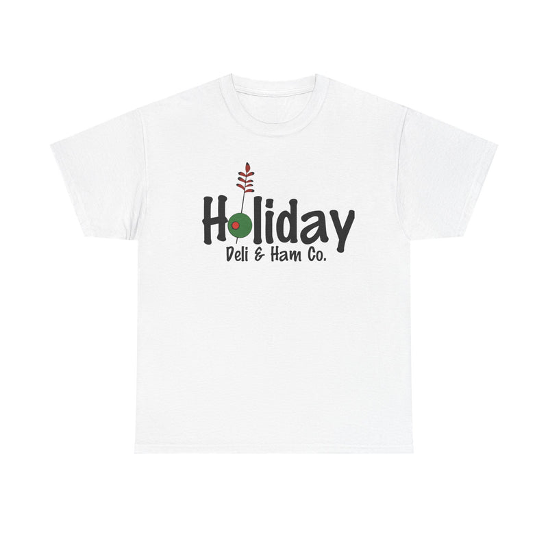 Load image into Gallery viewer, Holiday Deli and Ham T-Shirt - Restaurant Industry Bankrupt Defunct Logo Tee