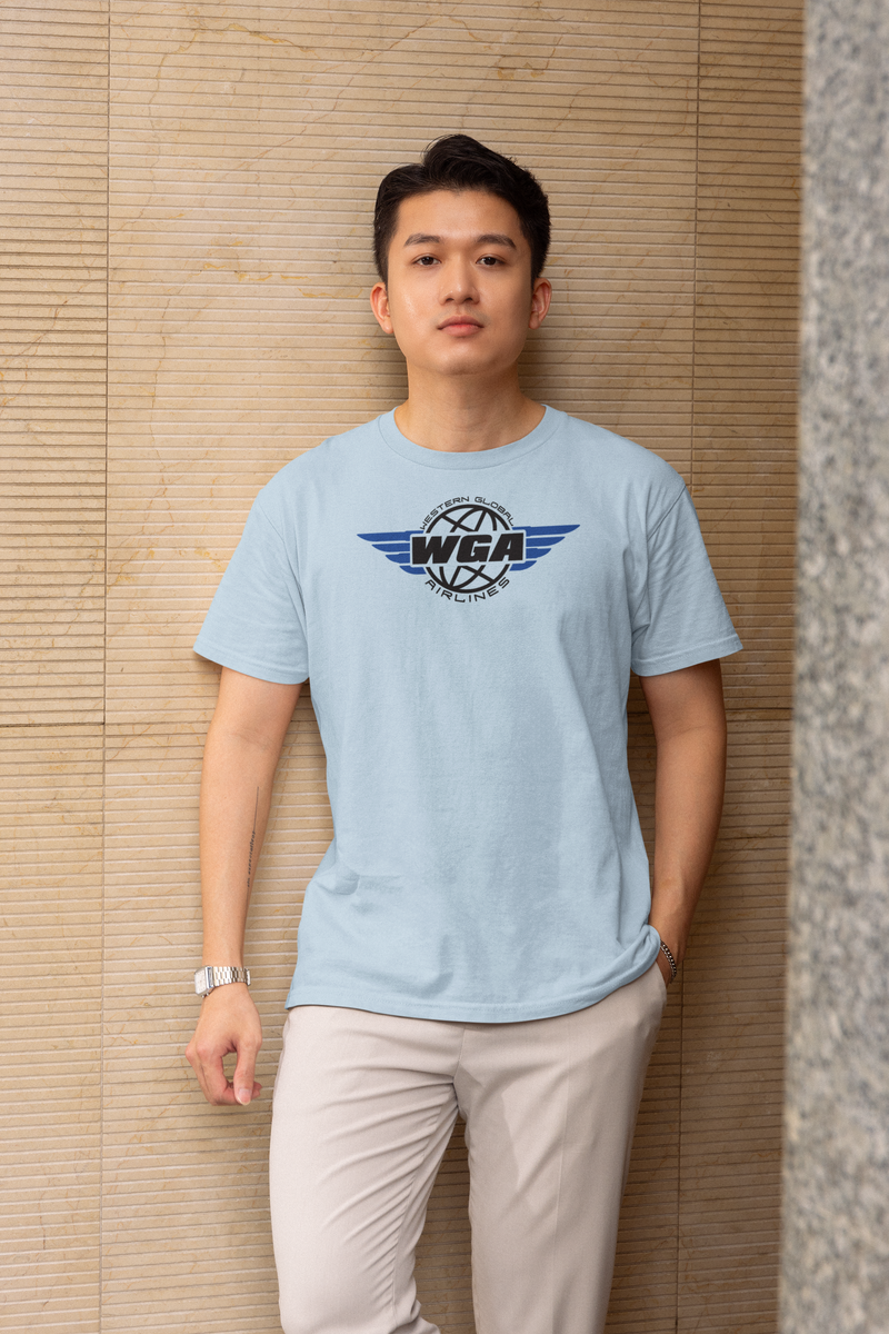 Load image into Gallery viewer, Western Global Airlines T-Shirt - Aviation Industry Bankrupt Logo Tee