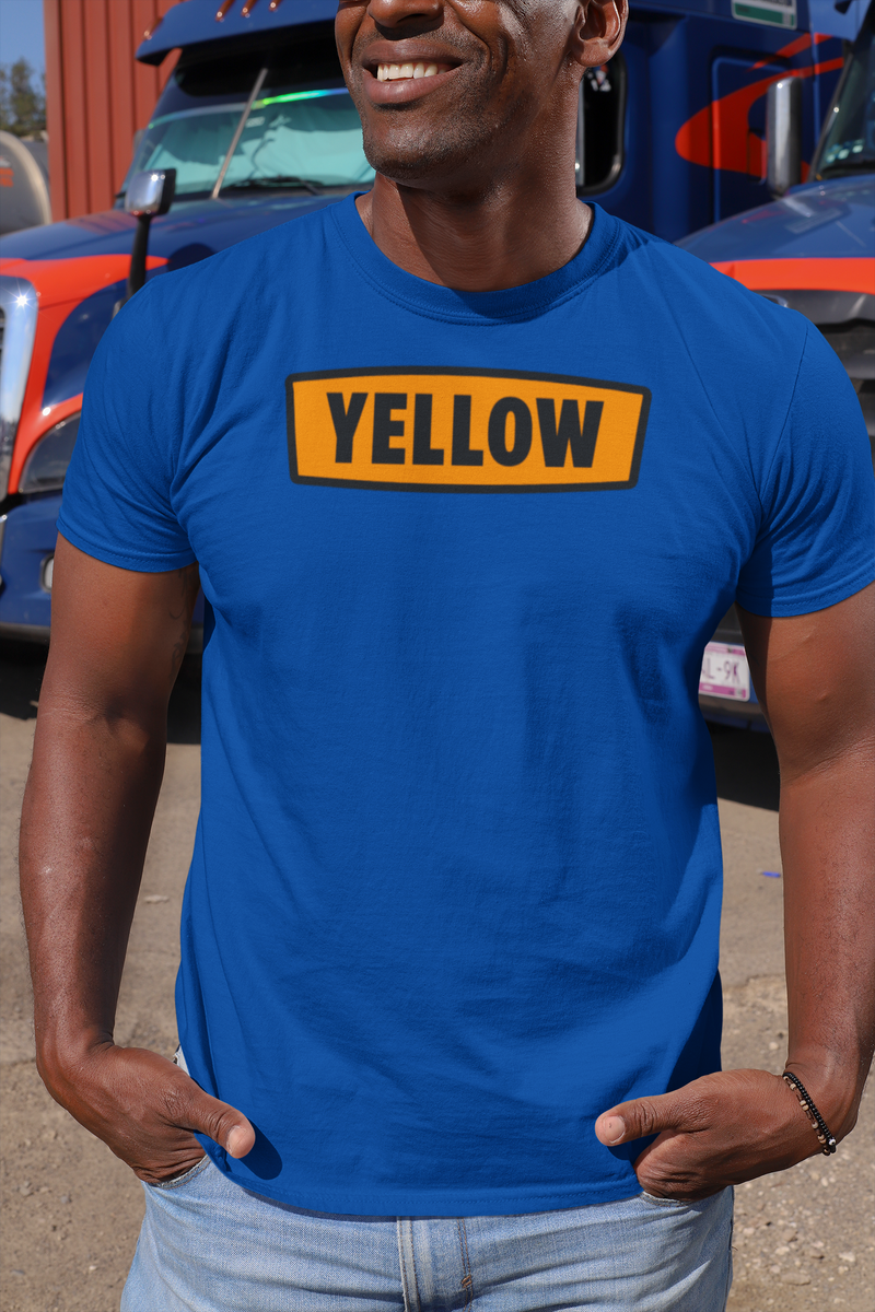 Load image into Gallery viewer, Yellow T-Shirt - Trucking Industry Bankrupt Logo Tee