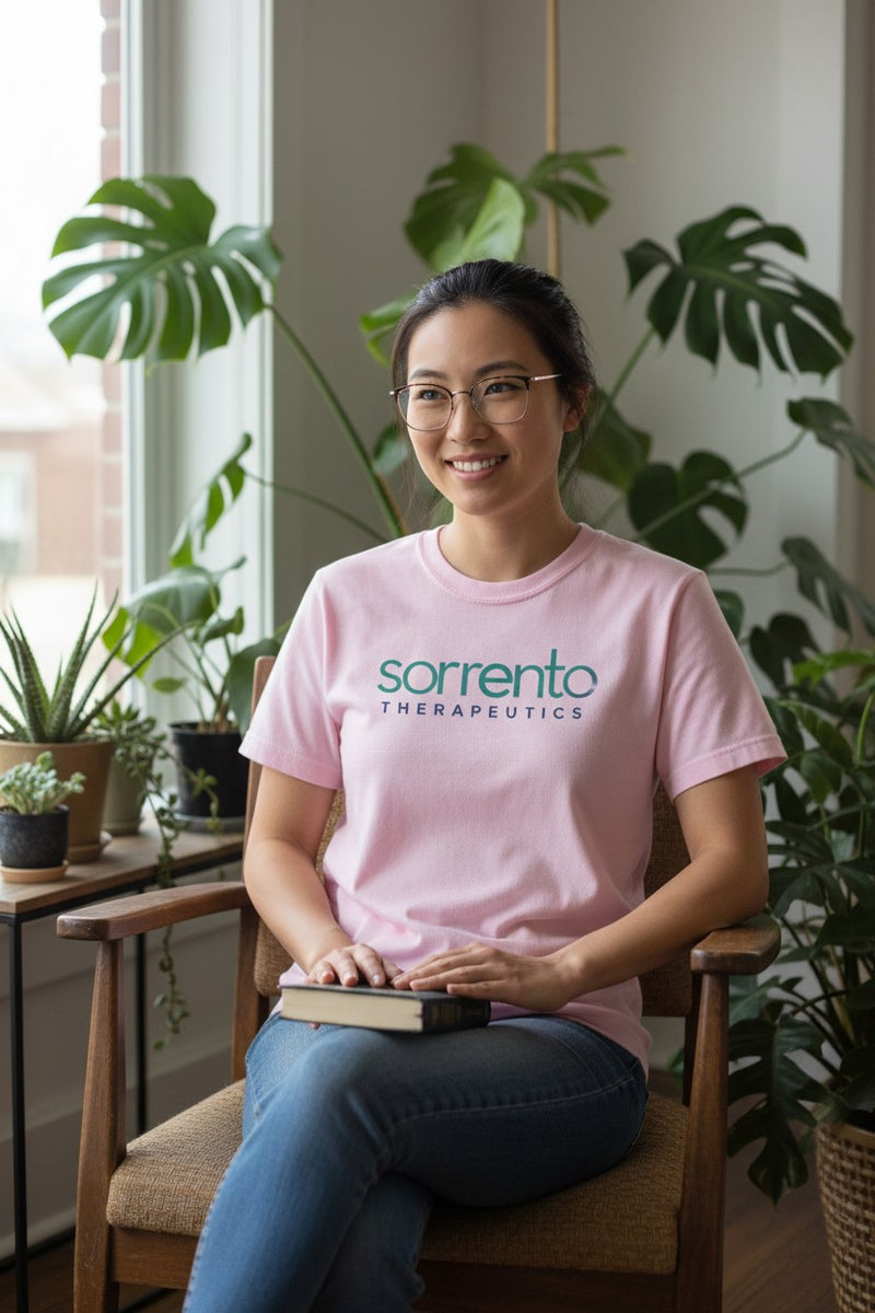 Load image into Gallery viewer, Sorrento Therapeutics T-Shirt - Biopharmaceutical Industry Bankrupt Logo Tee