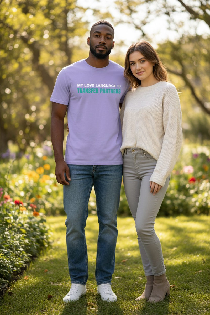 Load image into Gallery viewer, Love Language Transfer Partners Credit Card Points Miles Teal T-shirt