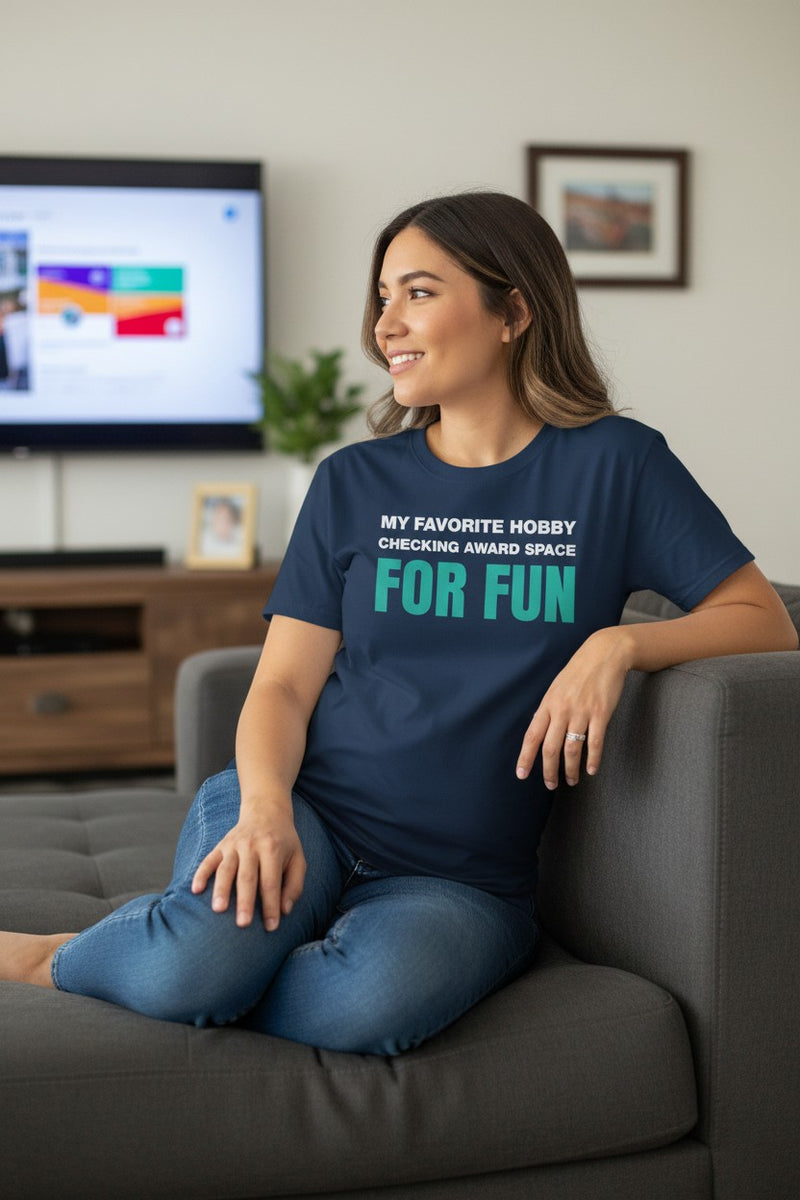 Load image into Gallery viewer, Award Space Fun Credit Card Points Miles Travel T-shirt