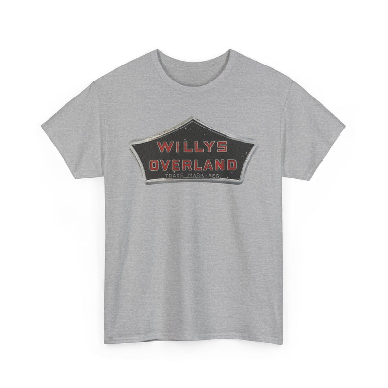 Load image into Gallery viewer, Willys Overland Trade Mark Reg Vintage Automobile Logo Collectible T-shirt