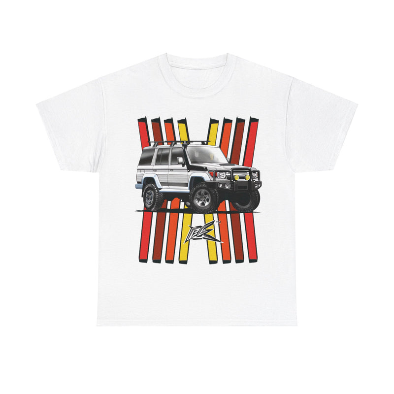 Load image into Gallery viewer, Toyota Land Cruiser LC76 Retro TRD Racing Banner Car T-shirt