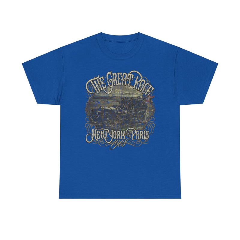 Load image into Gallery viewer, The Great Race 1908 New York to Paris Auto Competition T-shirt