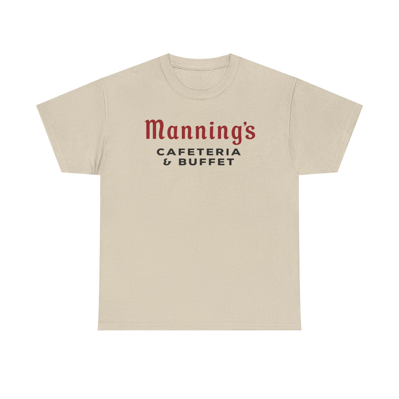 Load image into Gallery viewer, Manning's Cafeterias T-Shirt - Restaurant Industry Defunct Logo Tee