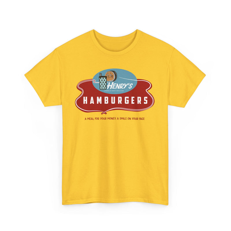 Load image into Gallery viewer, Henry's Hamburgers Vintage Drive-In Chain Restaurant Logo T-Shirt