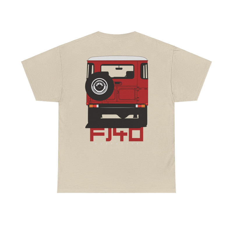 Load image into Gallery viewer, Toyota Land Cruiser FJ40 Red Car Double-sided T-shirt