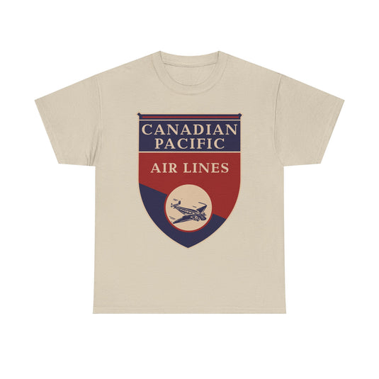 Canadian Pacific Airlines Blue Red Shield Vintage Aviation Collectible T-shirt