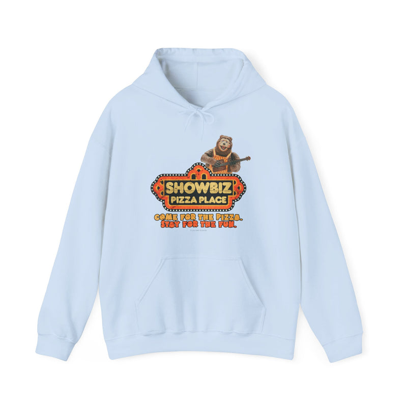 Load image into Gallery viewer, Showbiz Pizza Place Come for The Pizza Tribute Pullover Hoody
