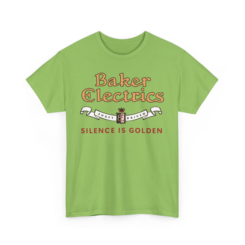Load image into Gallery viewer, Baker Electrics Shaft Driven Silence is Golden Antique Car T-shirt