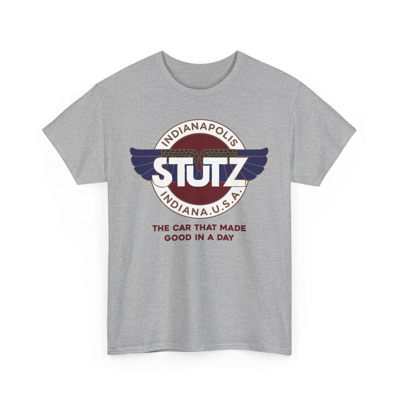 Load image into Gallery viewer, Stutz The Car That Made Good In A Day Indianapolis Logo T-shirt