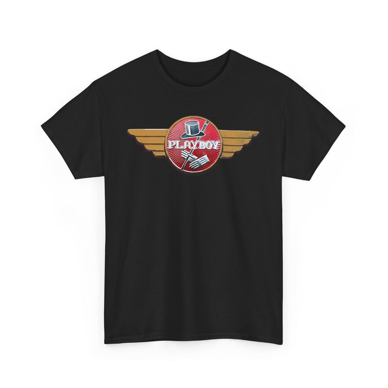 Load image into Gallery viewer, Playboy Golden Wings Classic Top Hat Emblem Rare Car T-shirt