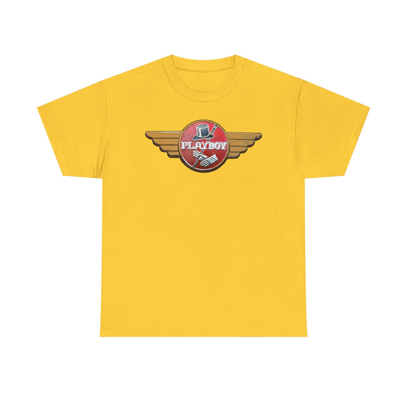 Load image into Gallery viewer, Playboy Golden Wings Classic Top Hat Emblem Rare Car T-shirt