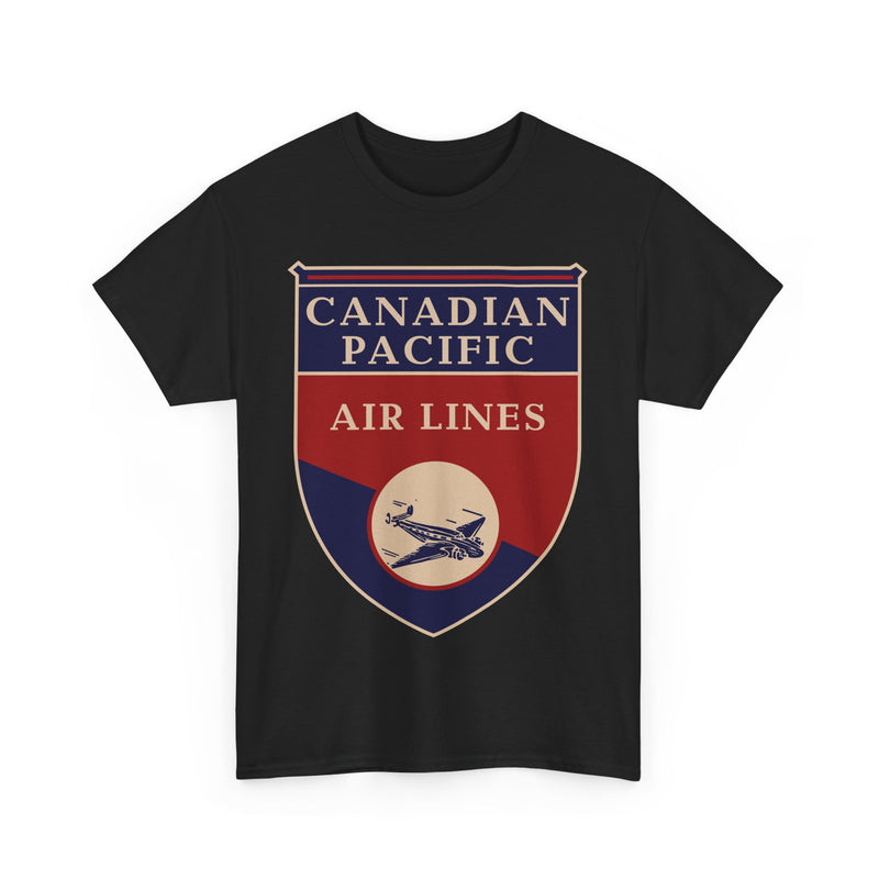 Load image into Gallery viewer, Canadian Pacific Airlines Blue Red Shield Vintage Aviation Collectible T-shirt