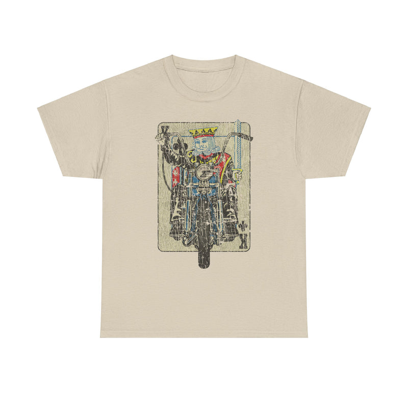 Load image into Gallery viewer, King of Clubs Playing Card Motorcycle T-shirt