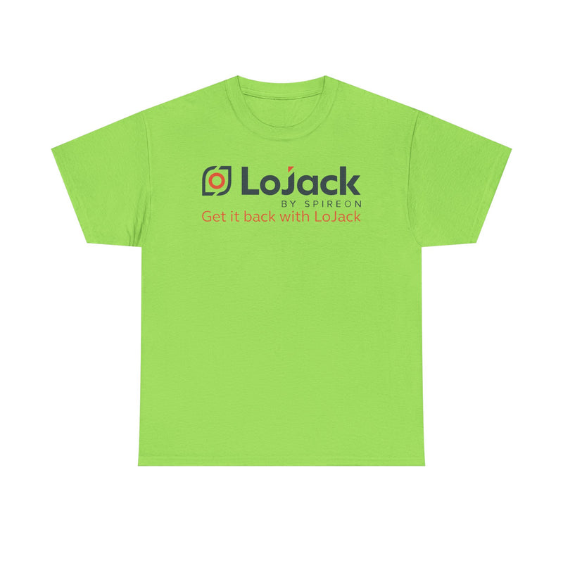 Load image into Gallery viewer, LoJack Defunct Car Security T-Shirt Get It Back With LoJack Spireon Tech Tee