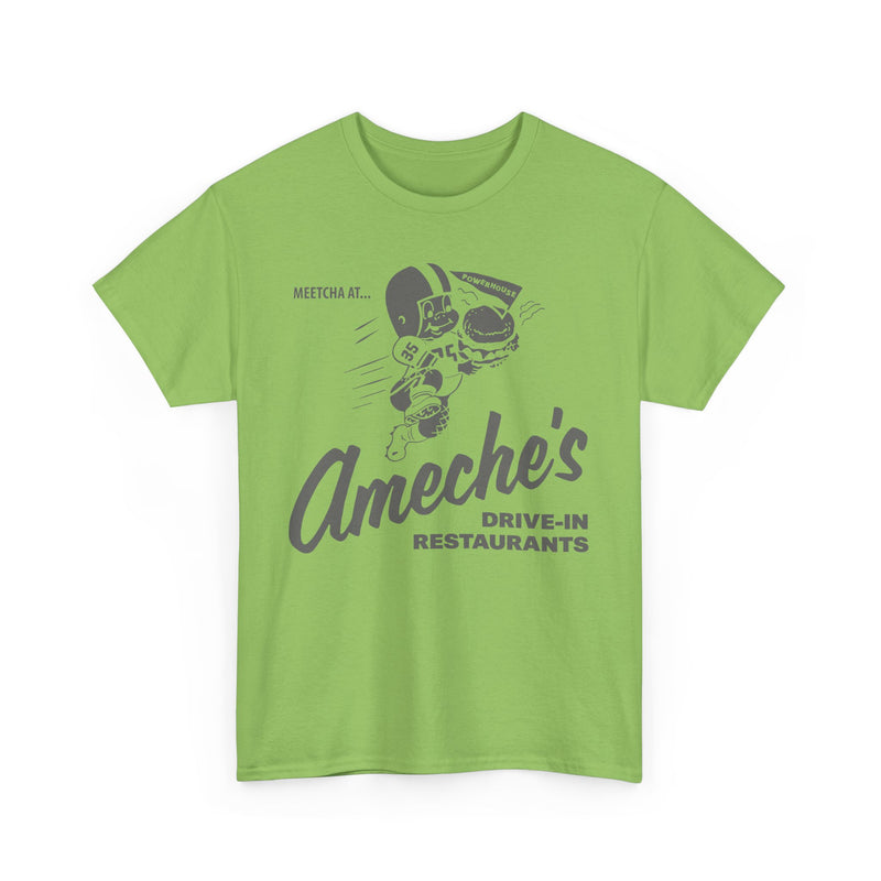 Load image into Gallery viewer, Meetcha at Ameches Drive In Restaurants Defunct Logo T-shirt