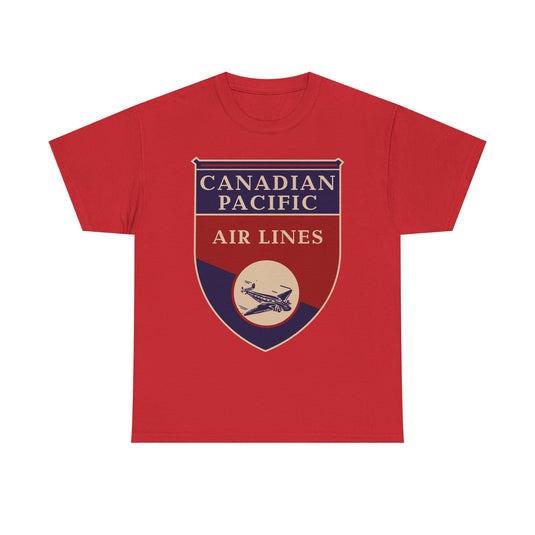 Canadian Pacific Airlines Blue Red Shield Vintage Aviation Collectible T-shirt