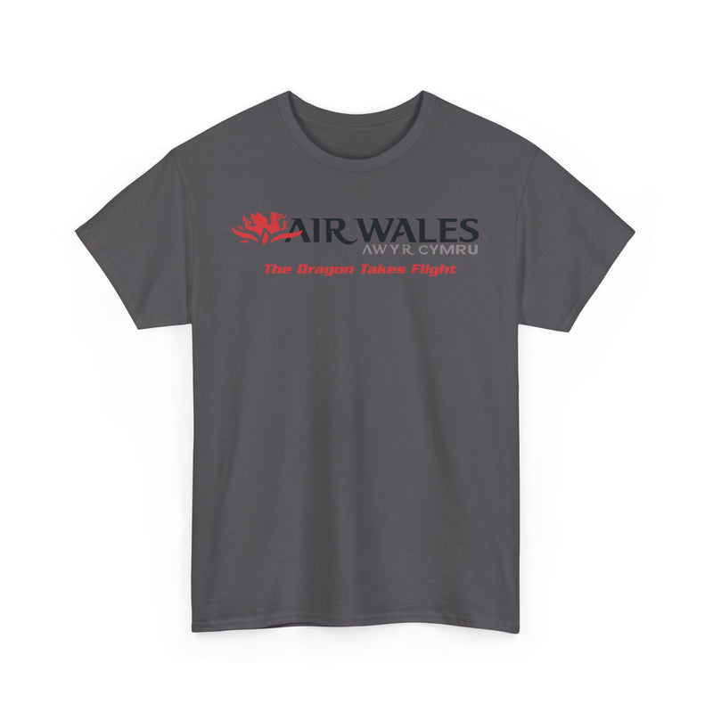 Load image into Gallery viewer, Air Wales The Dragon Takes Flight Vintage Welsh Airline Logo Aviation T-shirt