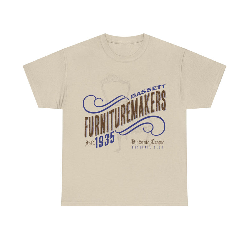 Load image into Gallery viewer, Bassett Furnituremakers Est 1935 Virginia Baseball T-shirt